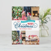 Zeer prettig kerstscript 3 Foto Feestdagenkaart (Staand voorkant)