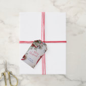 ZEER prettige kerst met liefdesrood script/blauwe  Cadeaulabel (Met Touw)