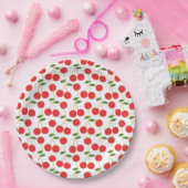 Zeer rood Cherry Pattern Papieren Bordje (Feest)
