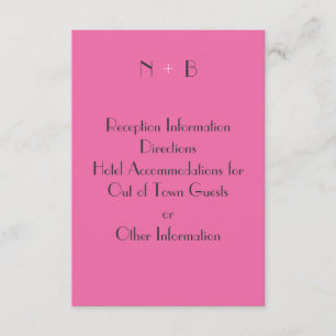 Zeer roze behuizingskaart informatiekaartje