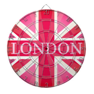 Zeer Roze LONDEN Vintage Klassiek VK Vlagontwerp Dartbord