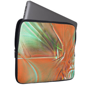 Zeer ruwe oranje digitale textuur, roosterkleurige laptop sleeve