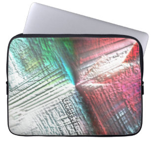 Zeer ruwe rotsachtige virtueel in perzik en aqua & laptop sleeve