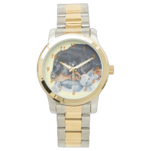 Zeer schattig afbeelding van puppy rottweiler horloge