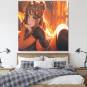 Zeer Schattigee anime kunst. Canvas Afdruk (Insitu (Slaapkamer))