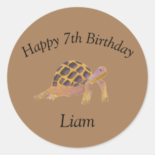 Zeer Schattigee originele schildpad illustratie Ronde Sticker