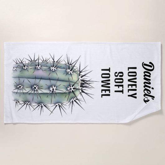 Zeer stekelige Cactus Beach Handdoek (Voorkant)