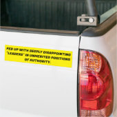 Zeer teleurstellende leiders bumpersticker (Op Truck)
