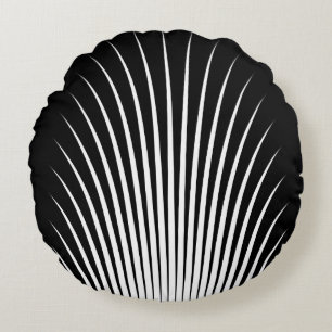 Zeer uniek wit en zwart streep patroon rond kussen