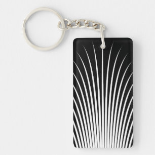 Zeer uniek zwart wit streep patroon sleutelhanger