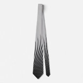 Zeer uniek zwart-wit zilver grijs stripe patroon stropdas (Voorkant)