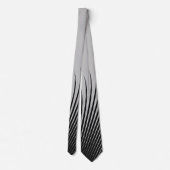 Zeer uniek zwart-wit zilver grijs stripe patroon stropdas (Achterkant)