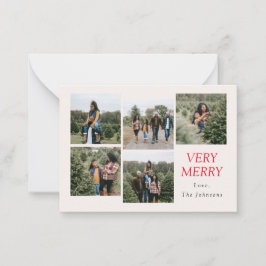 Zeer vrolijk 5 foto collage notitiekaartje