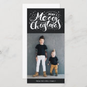 Zeer vrolijk kerst fotokaartje | Gedempt zwart Feestdagenkaart (Voorkant / Achterkant)