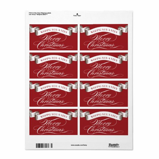 Zeer vrolijk kerstlabel etiket (Full Sheet)