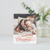 Zeer vrolijk kerstscript fotograaf feestdagenkaart (Staand voorkant)