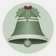 Zeer vrolijke groene kerstbel Stickers