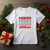 Zeer vrolijke kerst vetgedrukte letters t-shirt