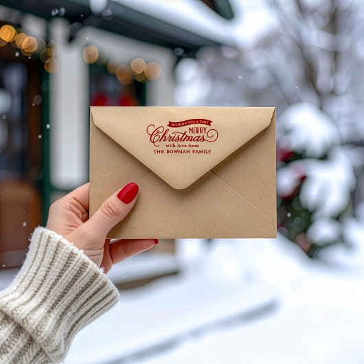 Zeer Vrolijke Kerstmis Script Vakantie Rubberstempel