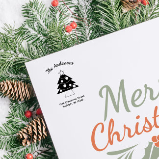 Zeer vrolijke sterrenlicht kerstboom zelfinktende stempel