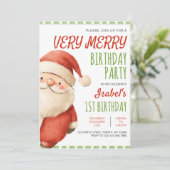 Zeer vrolijke verjaardag Kerstman Kaart (Staand voorkant)