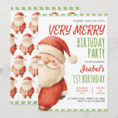 Zeer vrolijke verjaardag Kerstman Kaart (Voorkant / Achterkant)