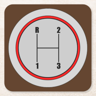 Zeer vun 3 snelheidsVerschuiving Knob Grafisch Ond Vierkante Kartonnen Onderzetter