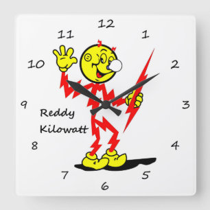 Zeer vun, roodstalen Kilowatt wandklok Vierkante Klok