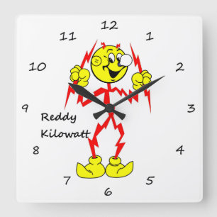 Zeer vun, roodstalen Kilowatt wandklok Vierkante Klok