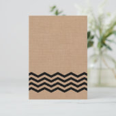 Zeer zwarte Chevrons op Burlap RSVP (Staand voorkant)