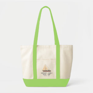 Zeereis met het gezin op maat gemaakt schip tote bag