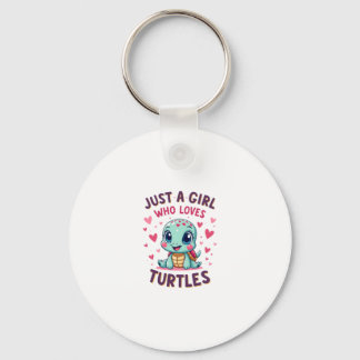 Zeereptiel Schildpad Liefhebbers Gewoon Een Meisje Sleutelhanger