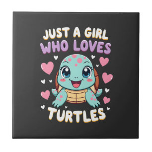 Zeereptiel Schildpad Liefhebbers Gewoon Een Meisje Tegeltje