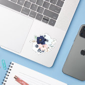Zeesbloemen bouquet sticker (Laptop met iPhone)
