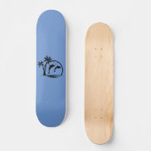 Zeescape Dolphin Jumping Palm Tree Ocean Skateboard (Voorkant)
