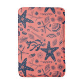 Zeeschalen levende koraalachtergrond badmat (Voorkant Verticaal)