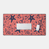 Zeeschalen levende koraalachtergrond bureaumat (Keyboard & Muis)