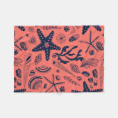 Zeeschalen levende koraalachtergrond fleece deken (Voorkant (Horizontaal))