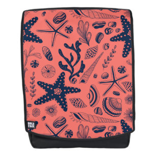 Zeeschalen levende koraalachtergrond rugtassen