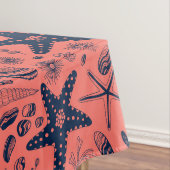 Zeeschalen levende koraalachtergrond tafelkleed (Voorbeeld)