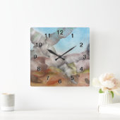 Zeeschalen onder water. vierkante klok (Huis)