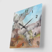 Zeeschalen onder water. vierkante klok (Hoek)