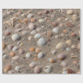 Zeeschalen op de strandfoto cadeaupapier (Vlak)