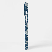 Zeeschalen op donkerblauw iPhone hoesje (Linkerkant)