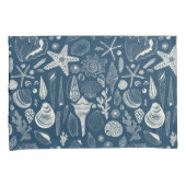 Zeeschalen op donkerblauw kussensloop (Voorkant-Rechts)