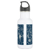Zeeschalen op donkerblauw waterfles  (Achterkant)