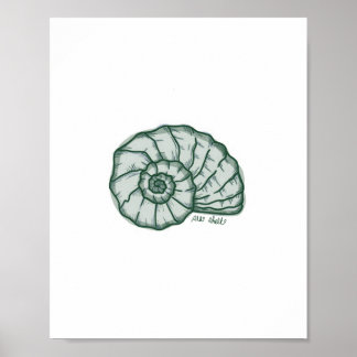 Zeeschelp afdruk poster