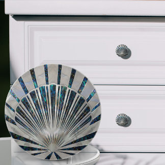 Zeeschelp Art Deco - Abalone Schelp en Parel Keramische Knop