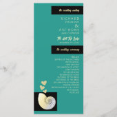 Zeeschelp en harten, strand bruiloft programma (Voorkant)