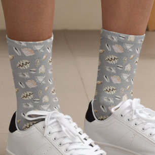 Zeeschelp- en schaaldieren zeestrand sokken